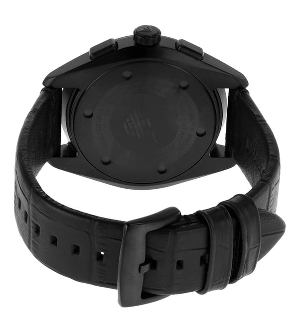 Armani Mens Black Leather Watch-AR11483