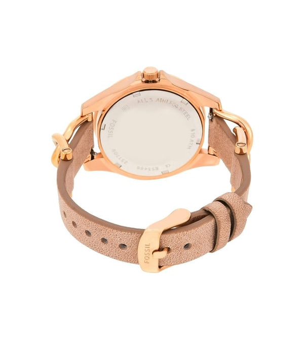 Fossil Riley Multifunction Rose-Tone & Sand Leather Watch-ES3466