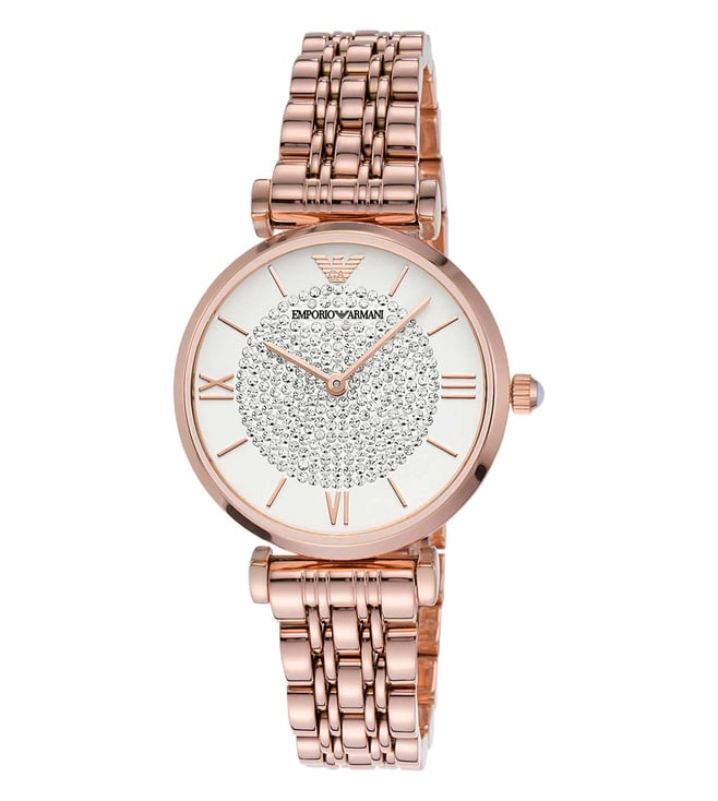 Armani Gianni T-Bar Rose Gold Stainless Steel Women Watch-AR11244