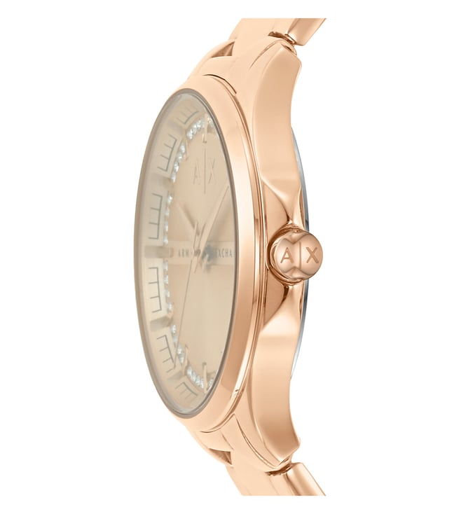 Armani Exchange Womens Rose Gold Stainless Steel Watch - AX5264