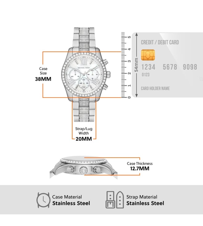 Michael Kors Lexington Womens Silver Stainless Steel Watch - MK7243