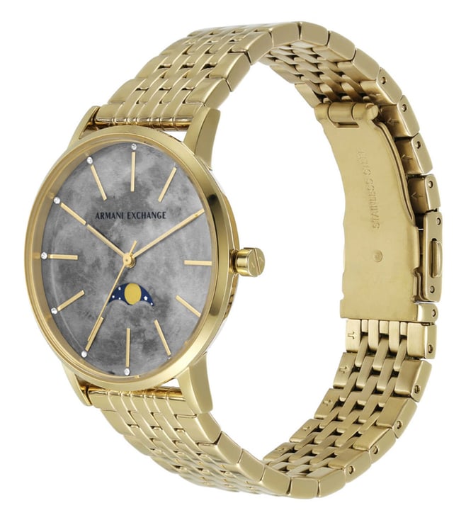 Armani Exchange Women Gold Stainless Steel Watch-AX5586