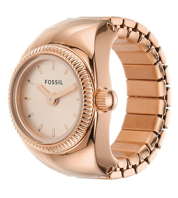 Fossil Ring Watch Womens Gold Stainless steel Watch-ES5247