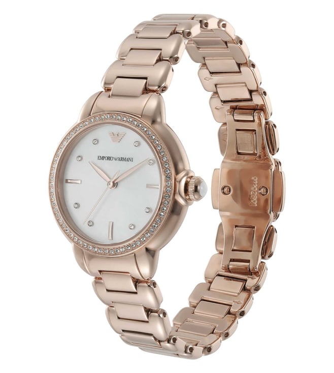 Armani Women Rose Gold Stainless Steel Watch-AR11523
