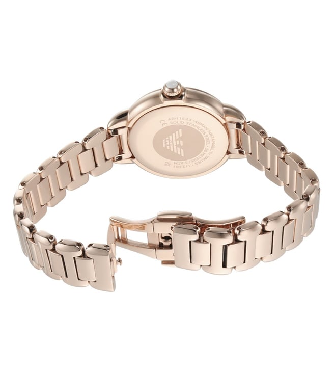 Armani Women Rose Gold Stainless Steel Watch-AR11523