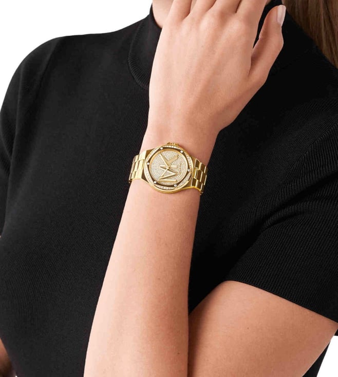 Michael Kors Lennox Womens Gold Stainless Steel Watch - MK7229