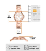 Michael Kors Camille Womens Rose Gold Stainless Steel Watch - MK7256