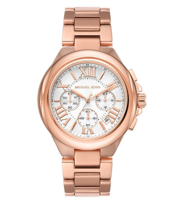 Michael Kors Camille Womens Rose Gold Stainless Steel Watch-MK7271