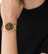 Michael Kors Layton Womens Gold Stainless Steel Watch-MK7296