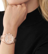 Michael Kors Ritz Womens Rose Gold Stainless Steel Watch-MK7302