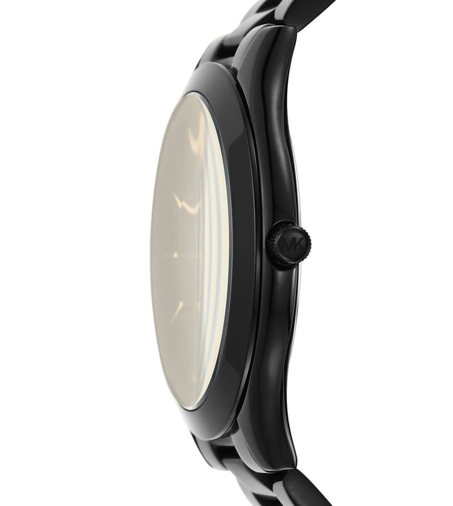 Michael Kors Slim Runway Black Stainless Steel Women Watch-MK3221