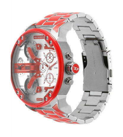 Diesel Mr. Daddy 2.0 Mens Red Stainless Steel Watch-DZ7480