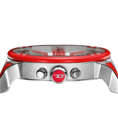 Diesel Mr. Daddy 2.0 Mens Red Stainless Steel Watch-DZ7480