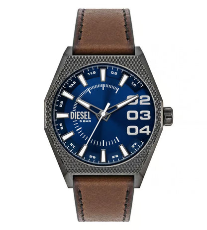 Diesel Scraper Mens Brown Leather Watch-DZ2189