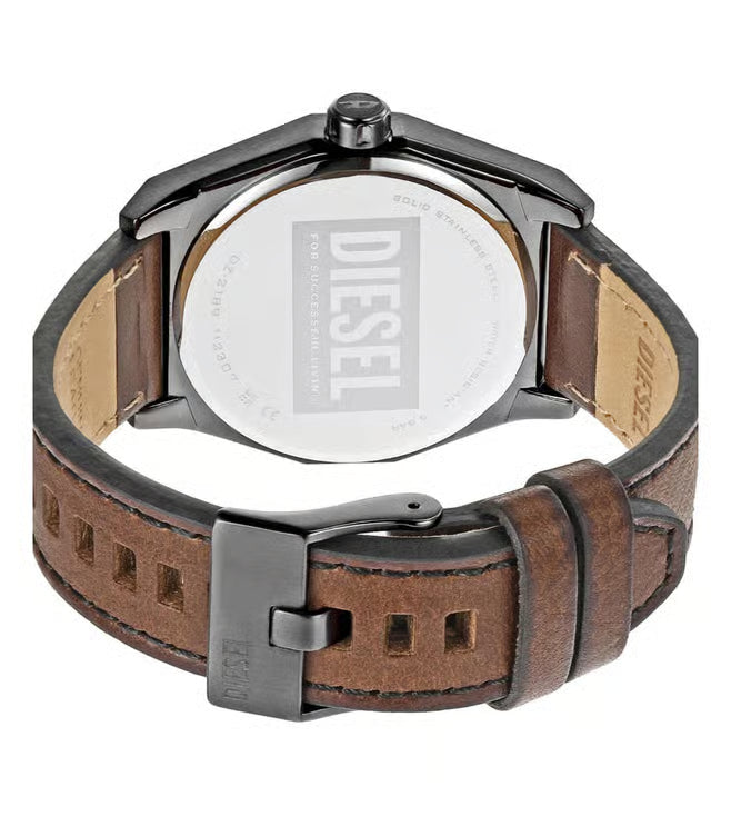 Diesel Scraper Mens Brown Leather Watch-DZ2189