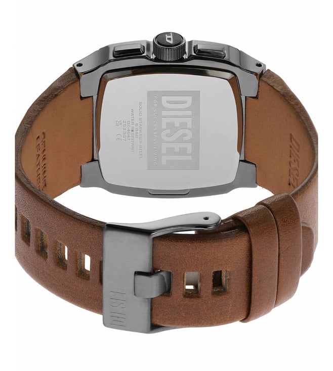 Diesel Cliffhanger Mens Brown Leather Watch-DZ4641