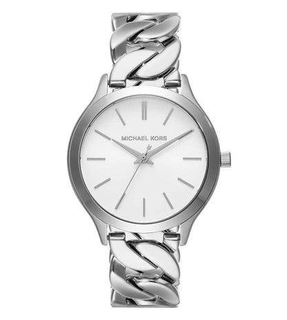 Michael Kors Runway Womens Silver Stainless Steel Watch-MK7474