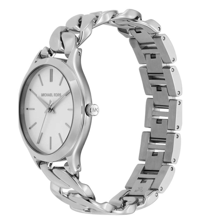 Michael Kors Runway Womens Silver Stainless Steel Watch-MK7474
