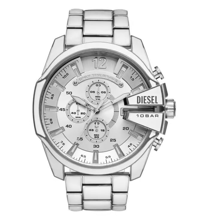 Diesel Mega Chief Mens Silver Stainless Steel Watch-DZ4660