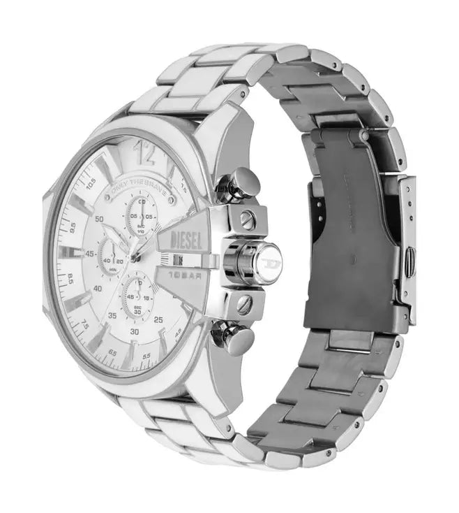 Diesel Mega Chief Mens Silver Stainless Steel Watch-DZ4660