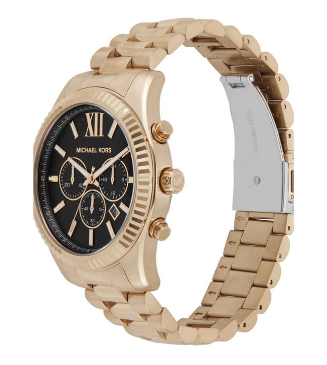 Michael Kors Lexington Gold Stainless steel Mens Watch-MK9155