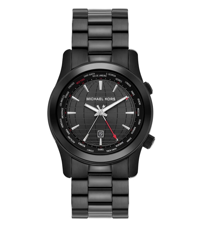 Michael Kors Runway Mens Black Stainless steel Watch-MK9110