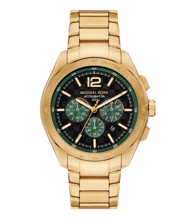 Michael Kors Accelerator 2.0 Mens Gold Stainless Steel Strap Watch-MK9177