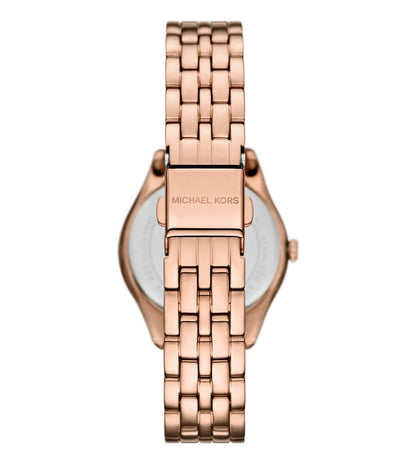 Michael Kors Harlowe Womens Rose Gold Stainless Steel Strap Watch-MK4845