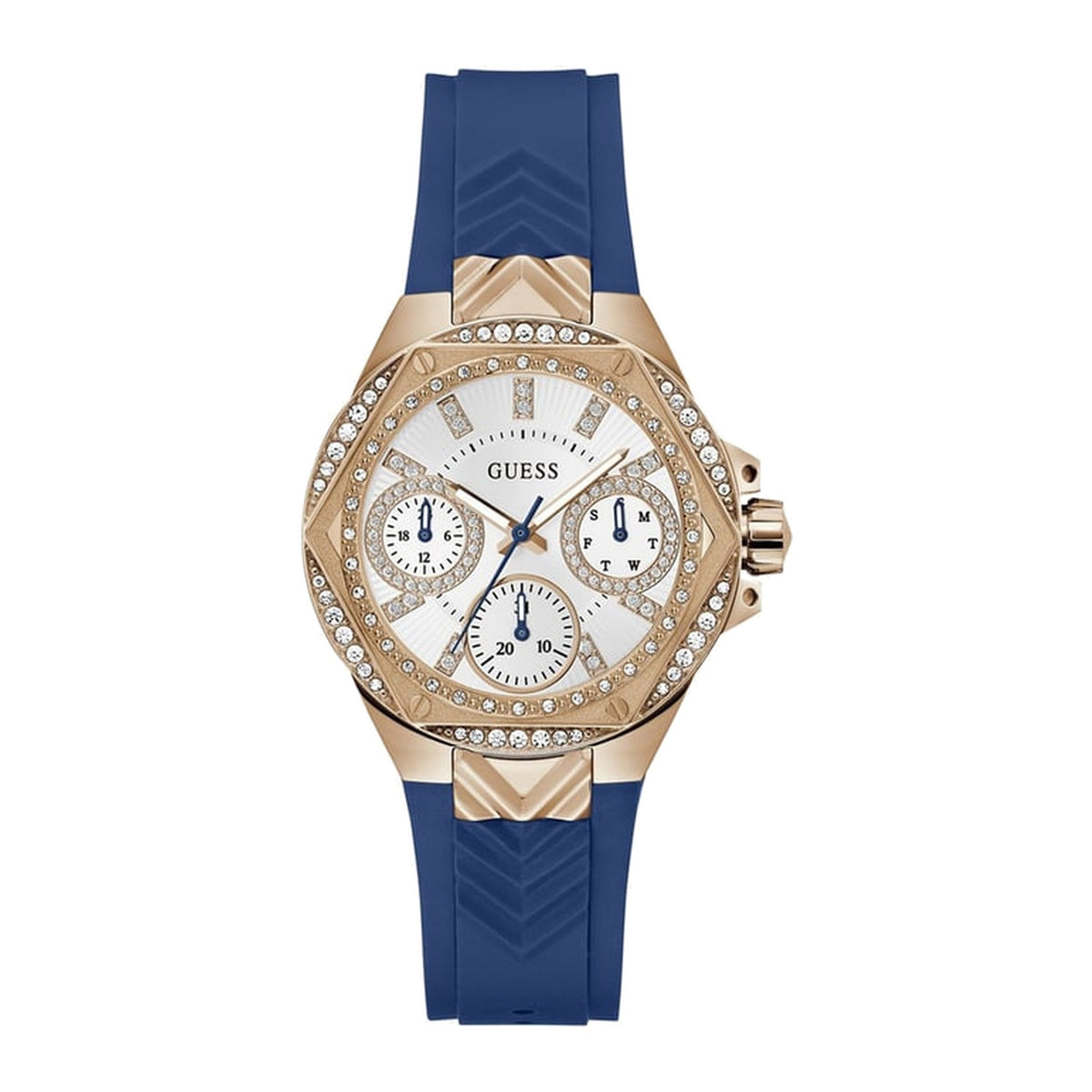 Guess Womens Rubber Strap Watch-GW0774L3
