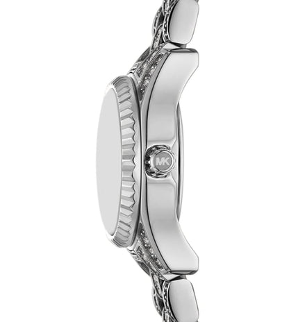 Michael Kors Lexington Womens Silver Stainless Steel Strap Watch-MK4864