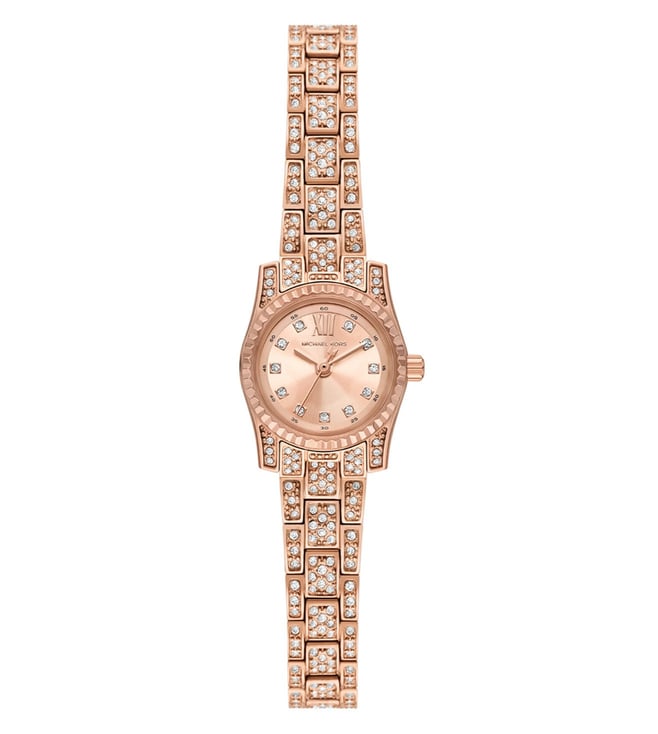 Michael Kors Lexington Womens Rose Gold Stainless Steel Strap Watch-MK4863