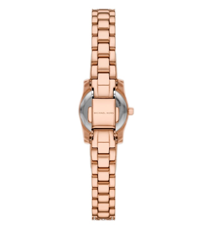Michael Kors Lexington Womens Rose Gold Stainless Steel Strap Watch-MK4863