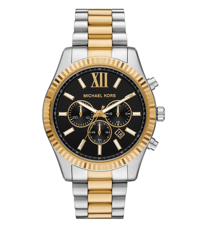 Michael Kors Lexington Mens Silver Stainless Steel Strap Watch-MK9207