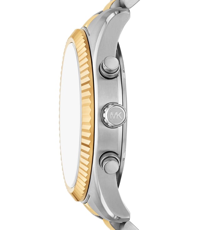Michael Kors Lexington Mens Silver Stainless Steel Strap Watch-MK9207
