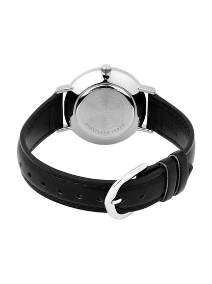 Casio LTP-VT04L-7A2DF - Cream Honeycomb Dial-Black Leather Band-Slim Watch