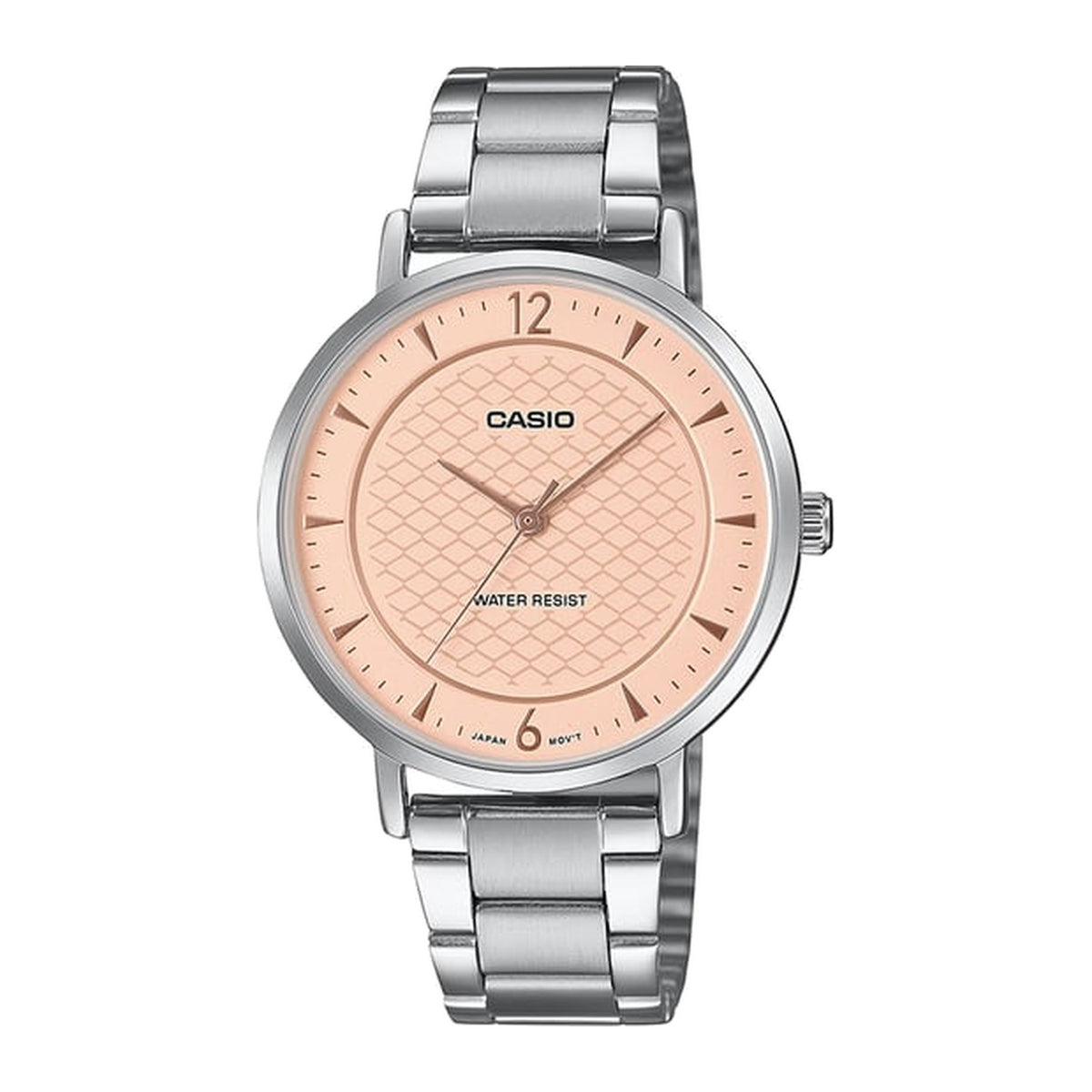 Casio LTP-VT04D-4ADF -Pink Patterned Dial-Slim SSteel | Minimalist Watch
