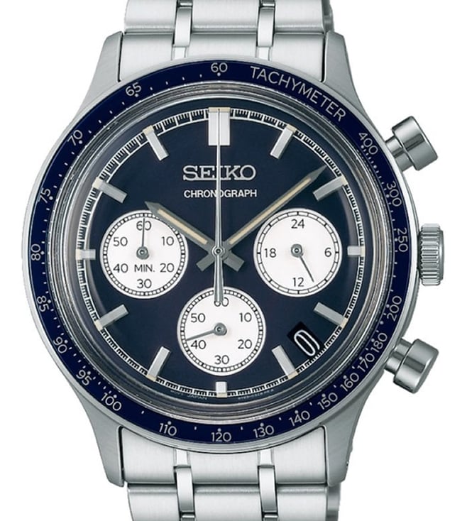 Seiko Men's Sport Chronograph SSB477P1 - Stainless Steel & Blue Dial