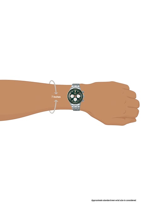 Seiko Men's Sport Chronograph -SSB481P1- Stainless Steel & Green Dial