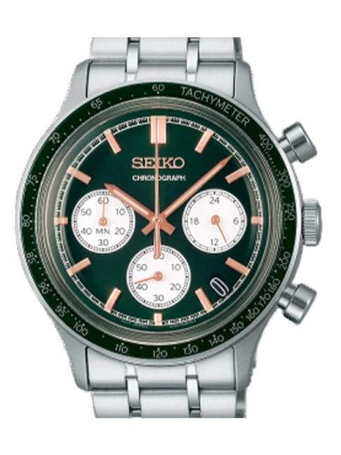 Seiko Men's Sport Chronograph -SSB481P1- Stainless Steel & Green Dial