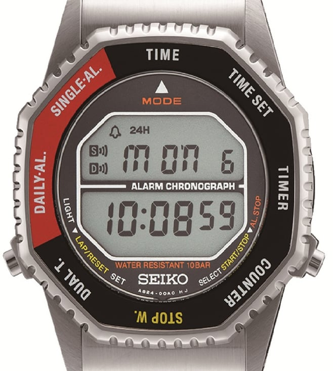 Seiko Retro Digital - Full Stainless Steel Alarm Chronograph - SMGG19P1