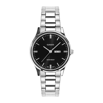 Casio LTP-1303DD-1AVDF - Ladies' Analog Watch-Minimalist Silver & Black