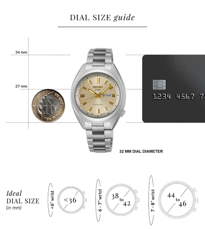 Seiko 5 Sports Automatic Stainless Steel Watch-SRE023K1-Gold/Silver