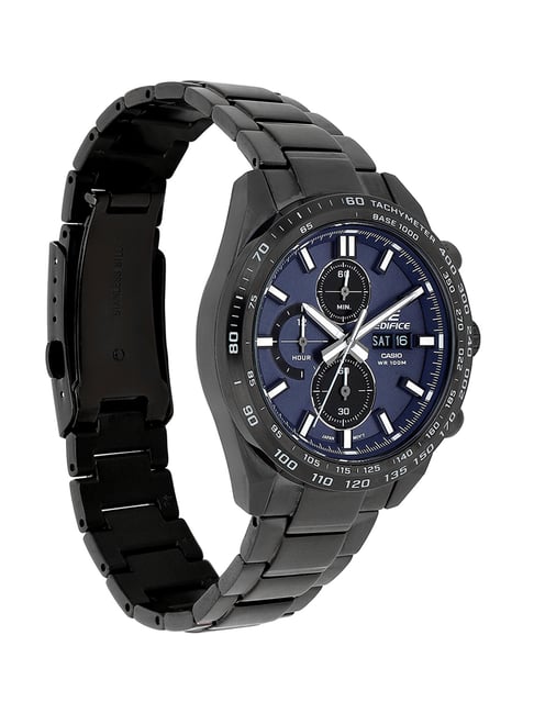 Casio Edifice Premium Chronograph - Black Ion-Plated - Blue Dial Watch