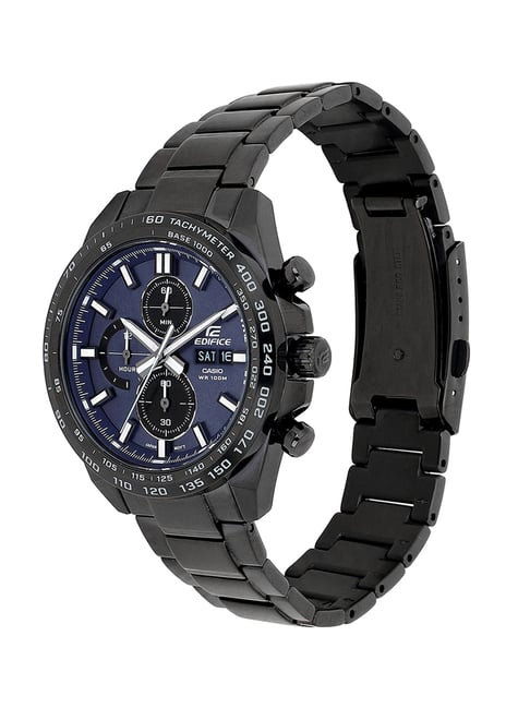 Casio Edifice Premium Chronograph - Black Ion-Plated - Blue Dial Watch