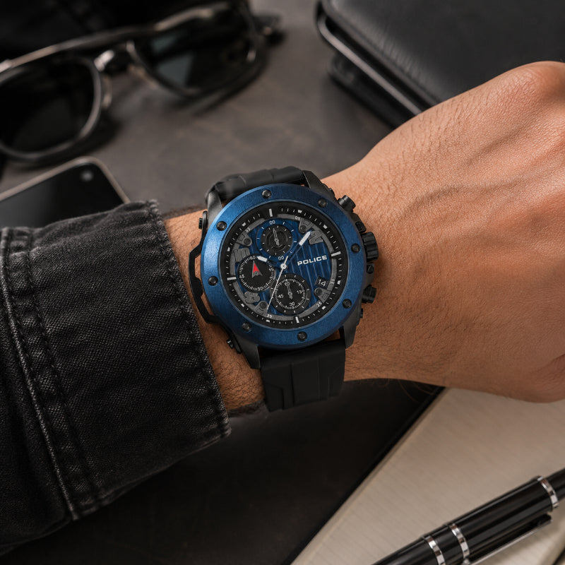 Police Clout Orb Mens Rubber Watch