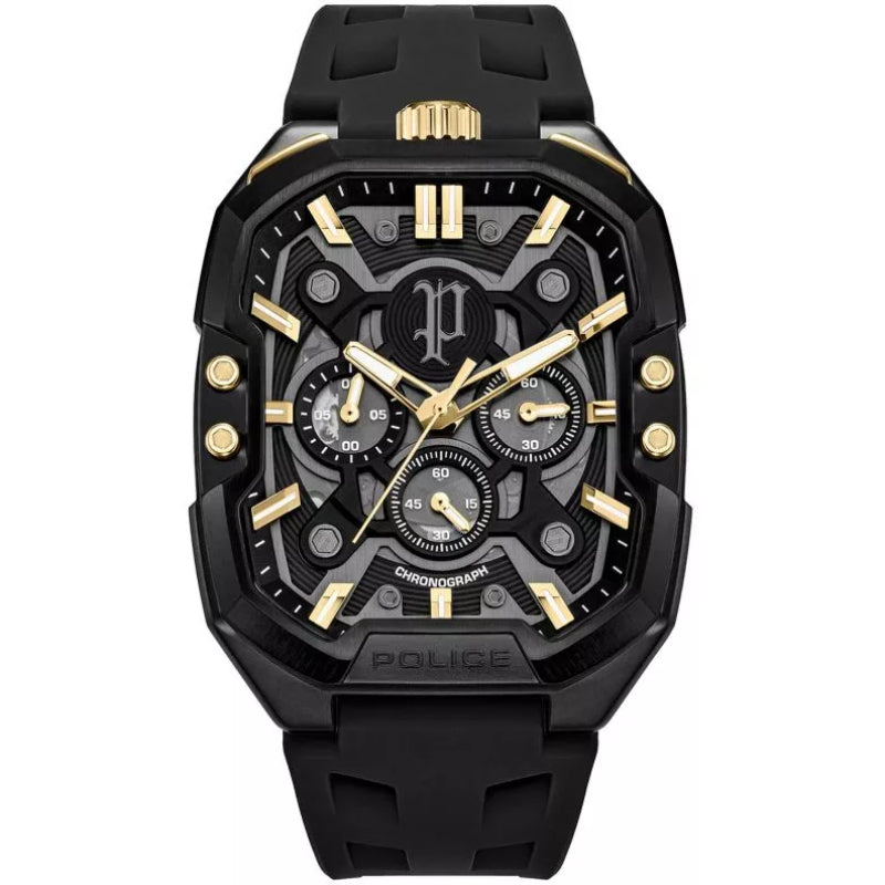Police Bullhead Mens Leather Watch