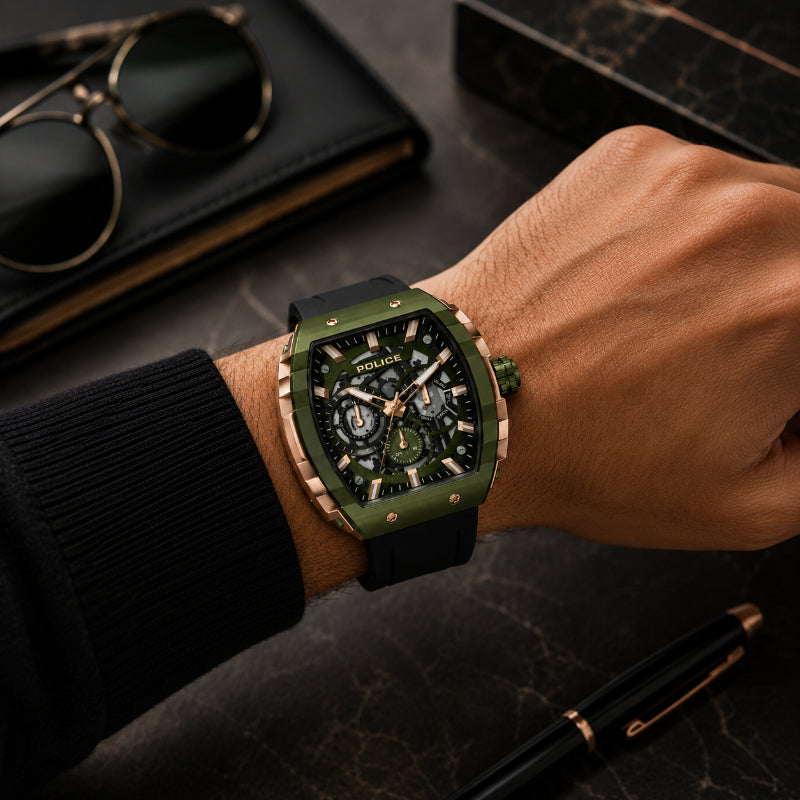 Police Flash Mens Rubber Watch