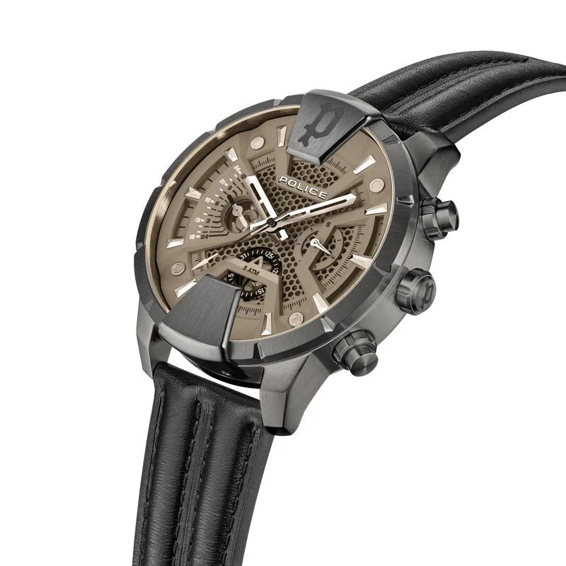 Police Huntley Mens Leather Watch