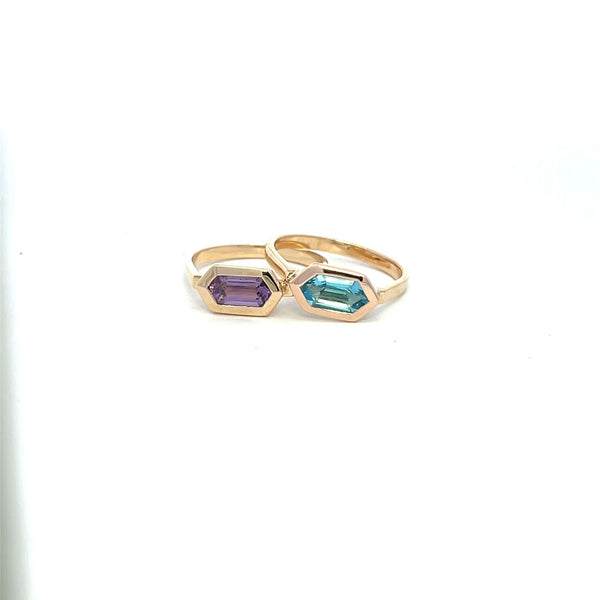 Broadway Jewellers - 9ct Yellow Gold - Hexagon Gemstone Rings