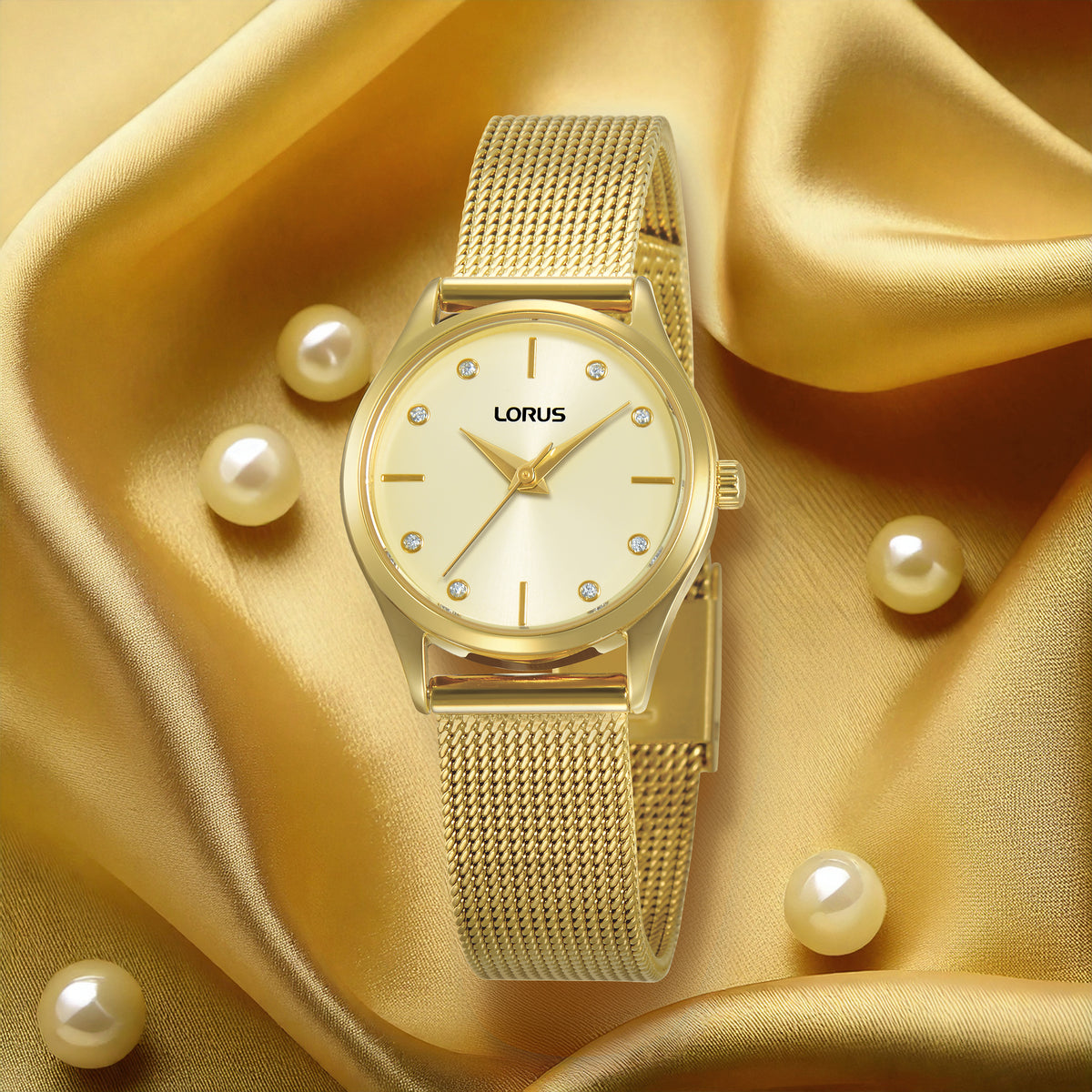 Lorus - Women Gold Stainless Steel Strap Watch - RG212ZX9